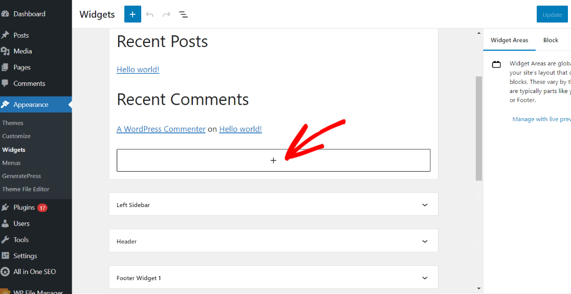 add-a-wordpress-widget 1 - MonsterInsights How to add a widget in WordPress