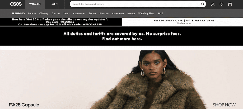 Localized website homepage