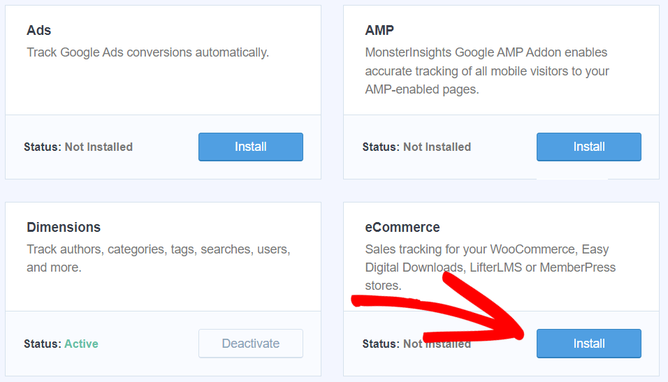 Install the MonsterInsights eCommerce Addon - MonsterInsights Install the MonsterInsights eCommerce Addon
