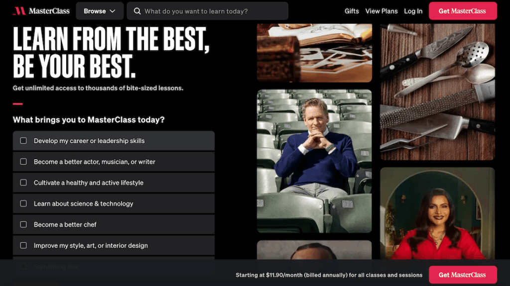 Masterclass interactive survey