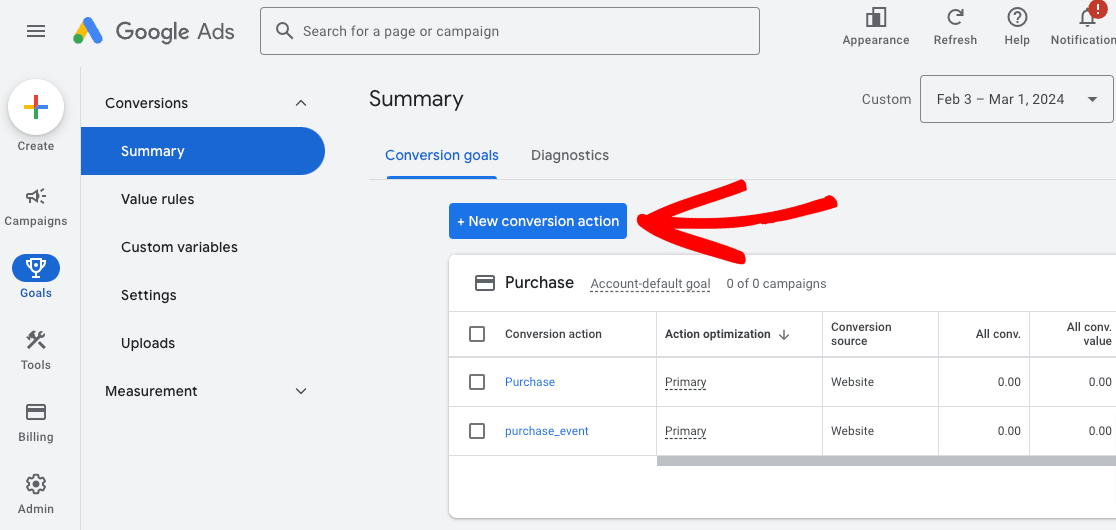 new-conversion-action 1 - MonsterInsights New Conversion Action in Google Ads