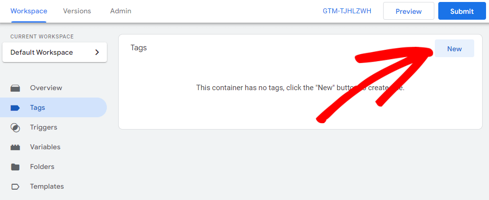 new-tag-gtm 1 - MonsterInsights Create a new tag in Google Tag Manager