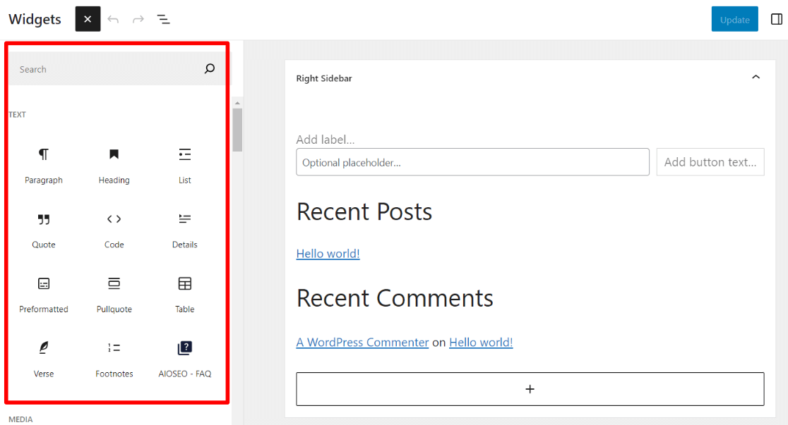 wordpress-widget-sidebar 1 - MonsterInsights WordPress widget sidebar